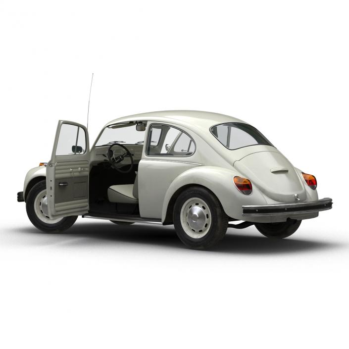 3D model Volkswagen Beetle 1966 Rigged White