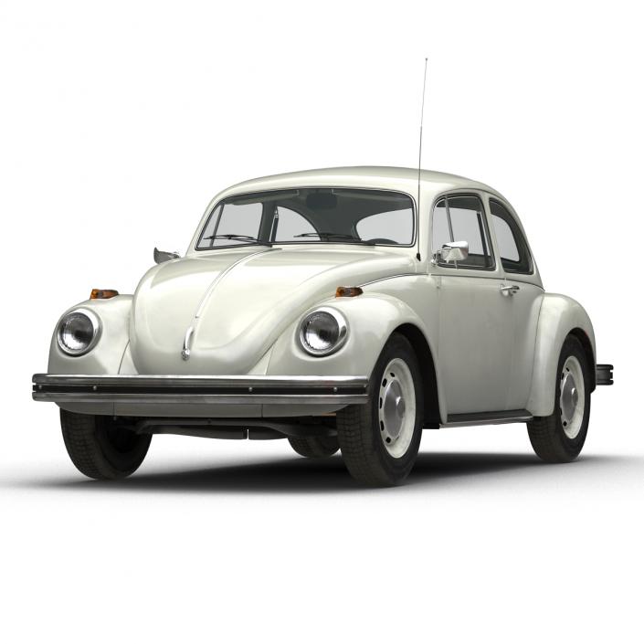 3D model Volkswagen Beetle 1966 Rigged White