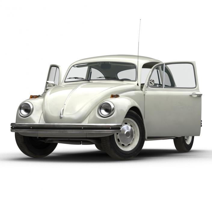 3D model Volkswagen Beetle 1966 Rigged White