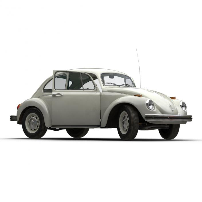 3D model Volkswagen Beetle 1966 Rigged White