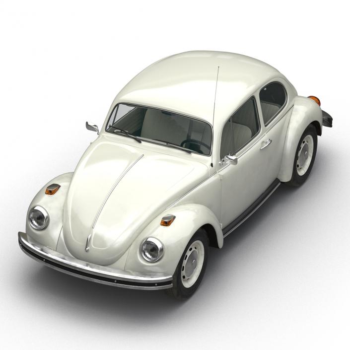 3D model Volkswagen Beetle 1966 Rigged White