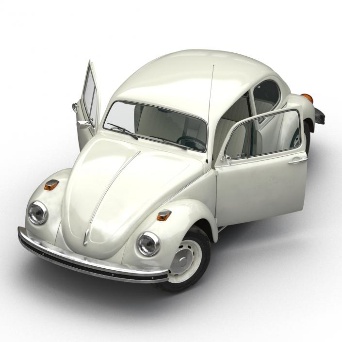 3D model Volkswagen Beetle 1966 Rigged White