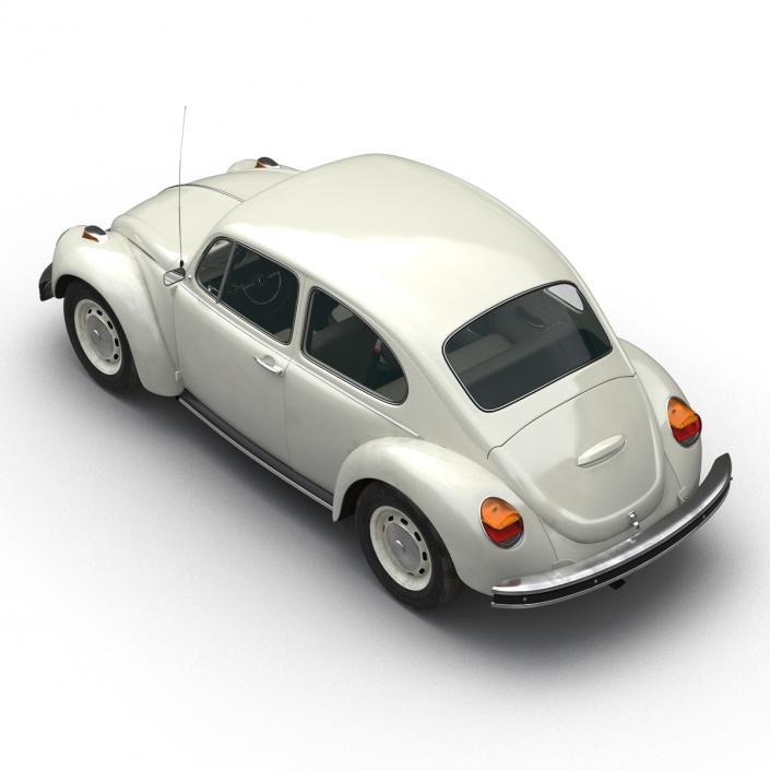 3D model Volkswagen Beetle 1966 Rigged White