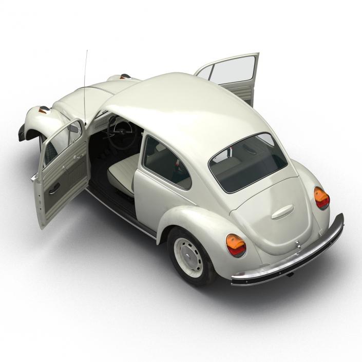 3D model Volkswagen Beetle 1966 Rigged White