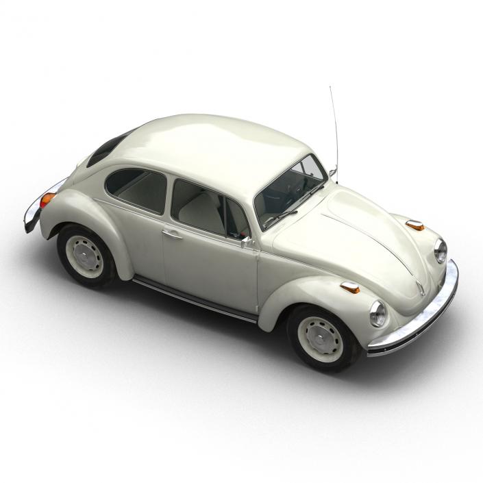 3D model Volkswagen Beetle 1966 Rigged White