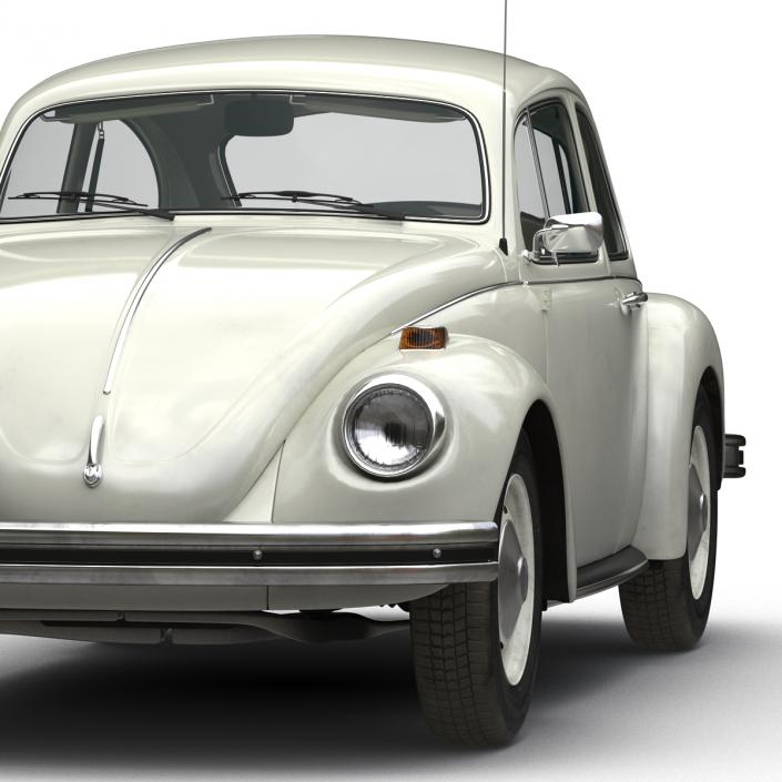 3D model Volkswagen Beetle 1966 Rigged White