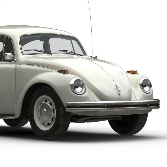 3D model Volkswagen Beetle 1966 Rigged White