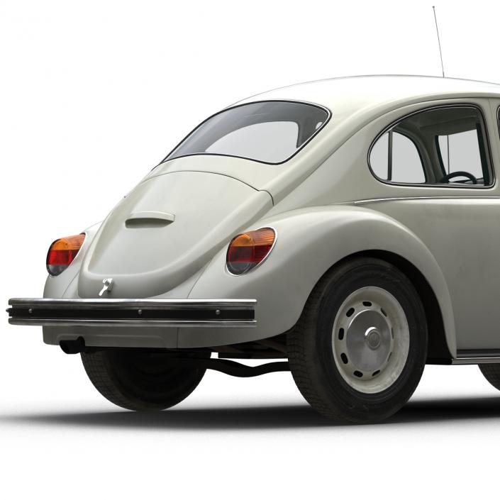 3D model Volkswagen Beetle 1966 Rigged White