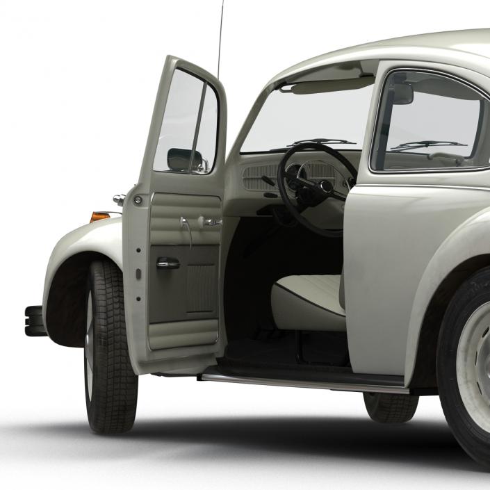 3D model Volkswagen Beetle 1966 Rigged White