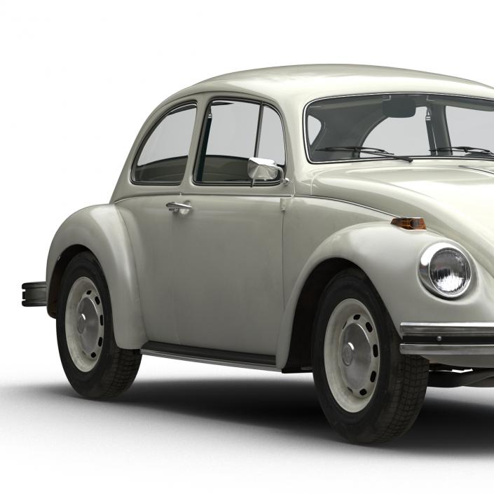 3D model Volkswagen Beetle 1966 Rigged White