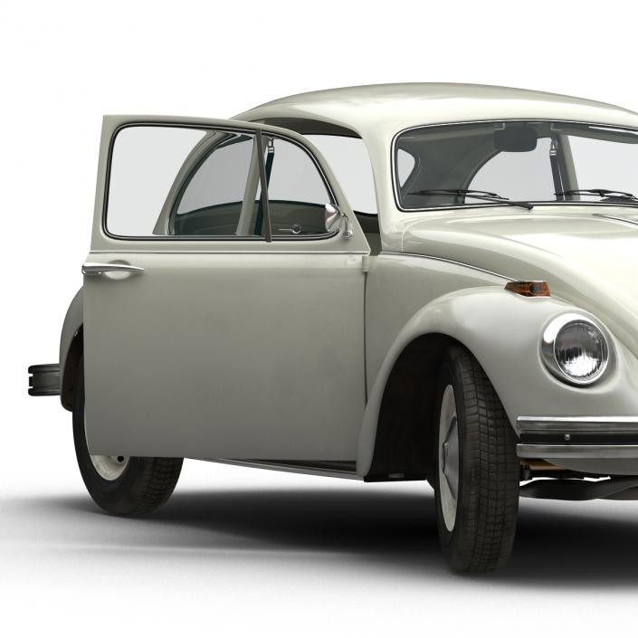 3D model Volkswagen Beetle 1966 Rigged White