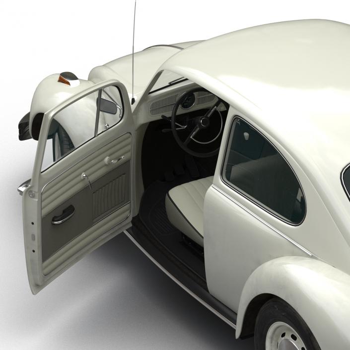 3D model Volkswagen Beetle 1966 Rigged White