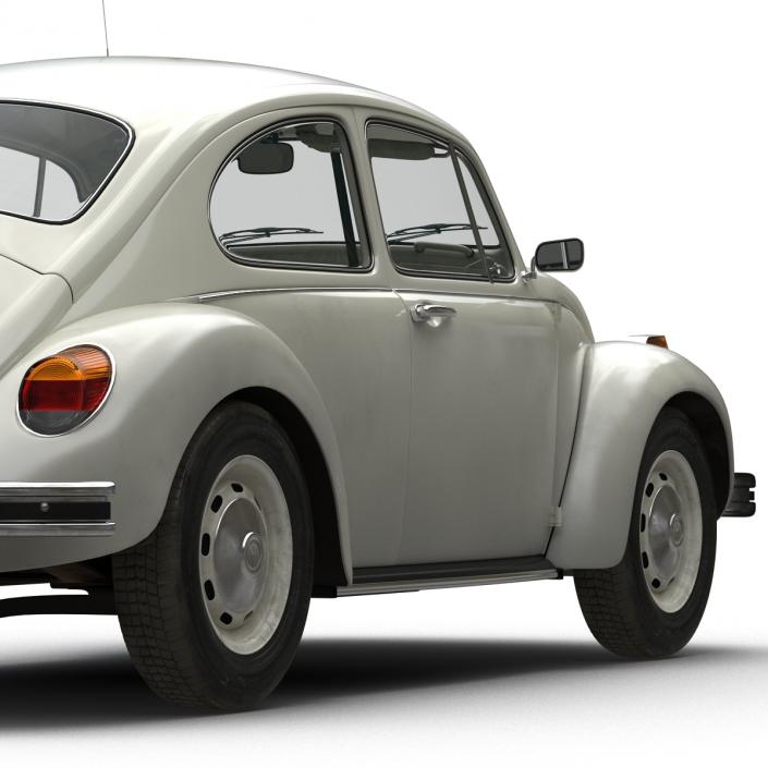 3D model Volkswagen Beetle 1966 Rigged White