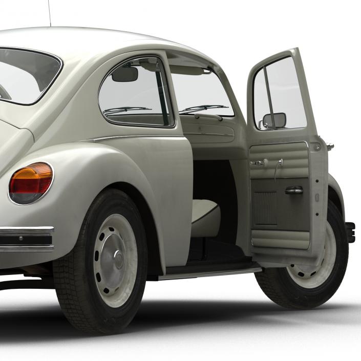 3D model Volkswagen Beetle 1966 Rigged White