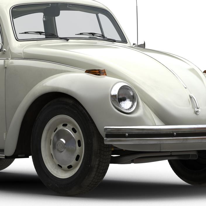 3D model Volkswagen Beetle 1966 Rigged White