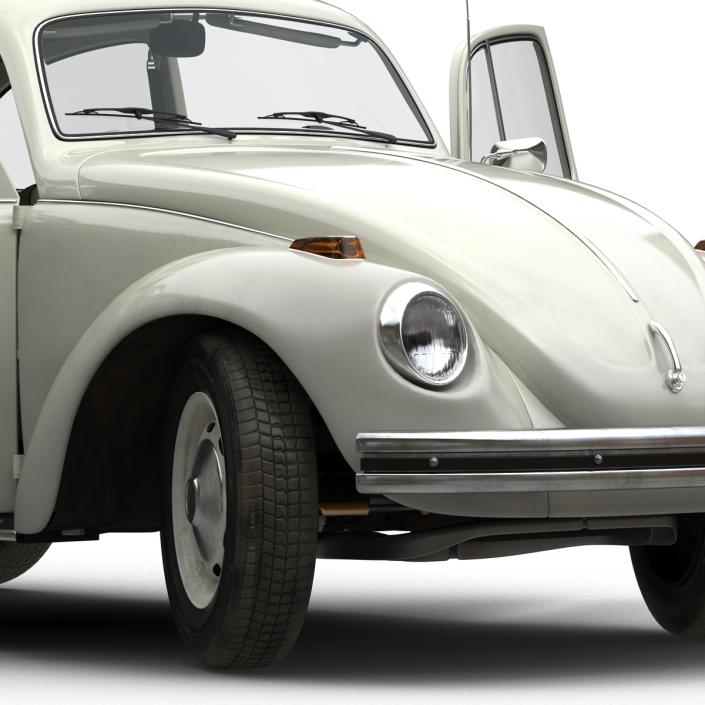 3D model Volkswagen Beetle 1966 Rigged White