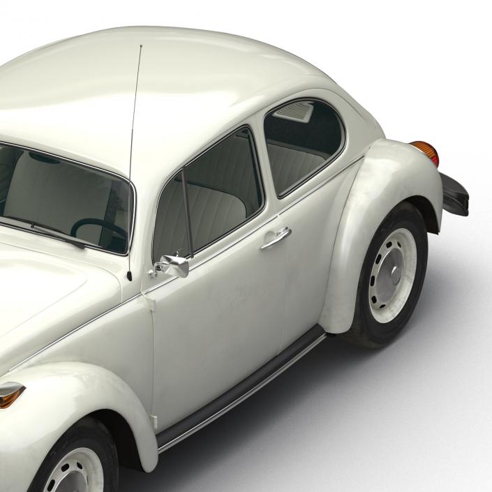 3D model Volkswagen Beetle 1966 Rigged White