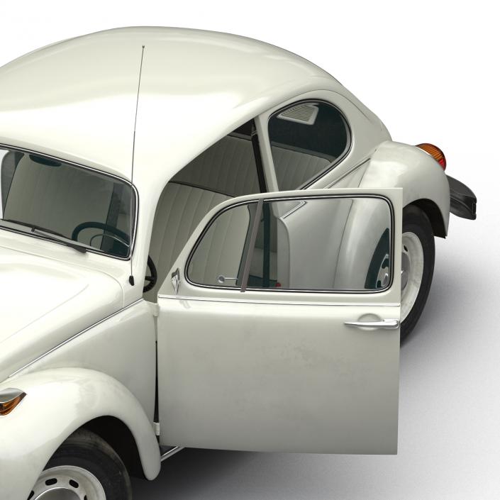 3D model Volkswagen Beetle 1966 Rigged White