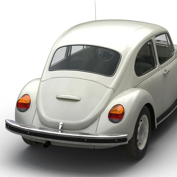 3D model Volkswagen Beetle 1966 Rigged White