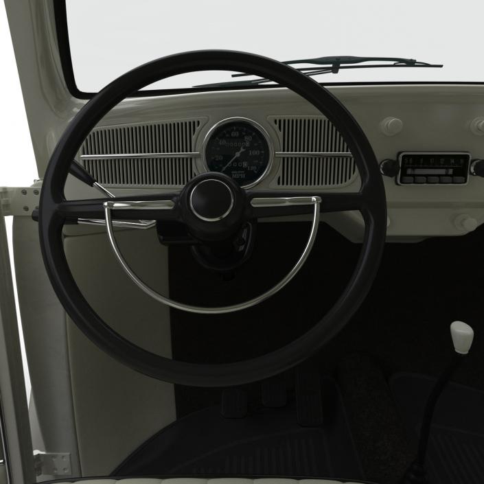 3D model Volkswagen Beetle 1966 Rigged White