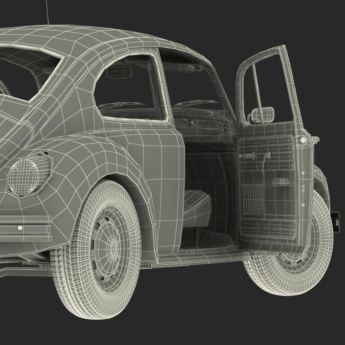 3D model Volkswagen Beetle 1966 Rigged White