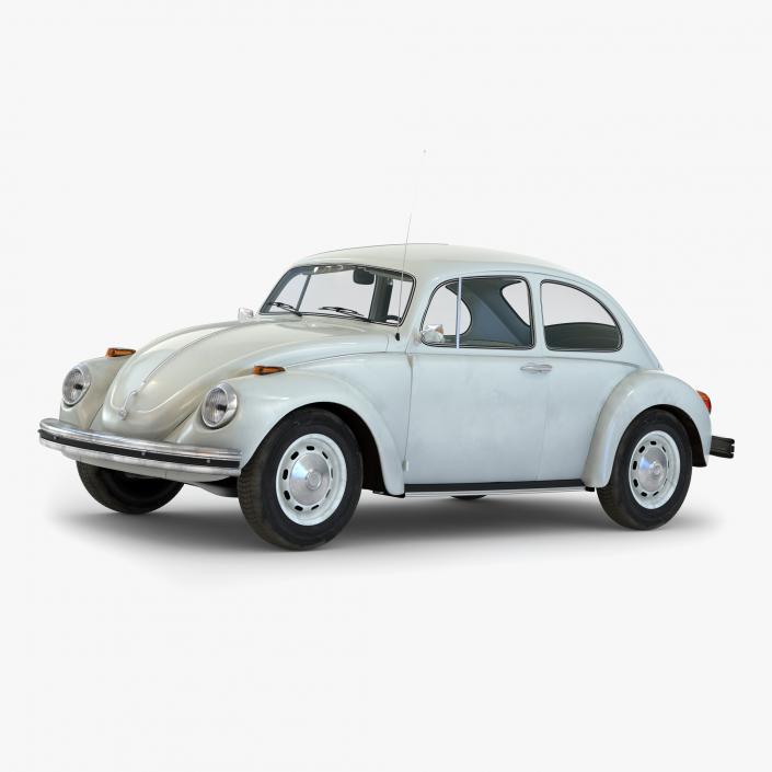 Volkswagen Beetle 1966 Simple Interior White 3D model