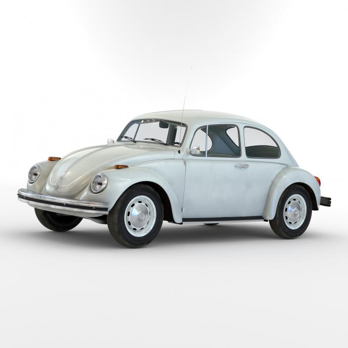 Volkswagen Beetle 1966 Simple Interior White 3D model