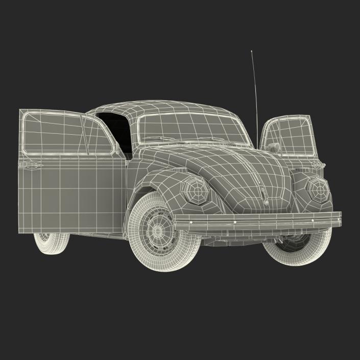 Volkswagen Beetle 1966 Simple Interior White 3D model