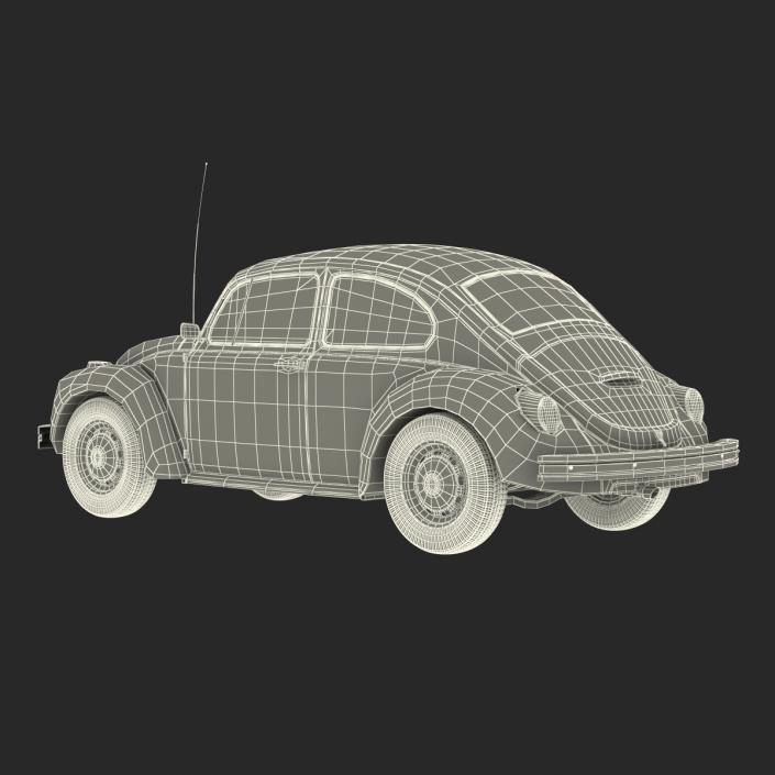 Volkswagen Beetle 1966 Simple Interior White 3D model