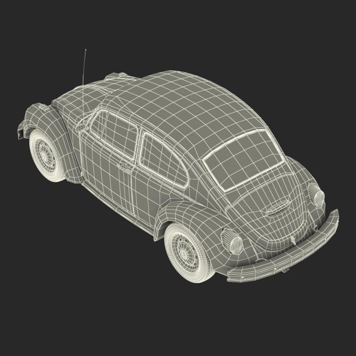 Volkswagen Beetle 1966 Simple Interior White 3D model