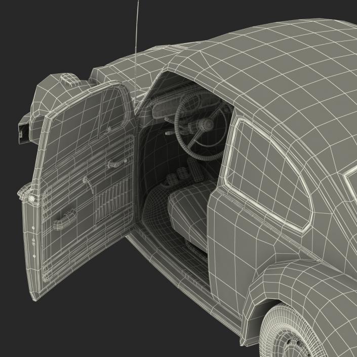 Volkswagen Beetle 1966 Simple Interior White 3D model