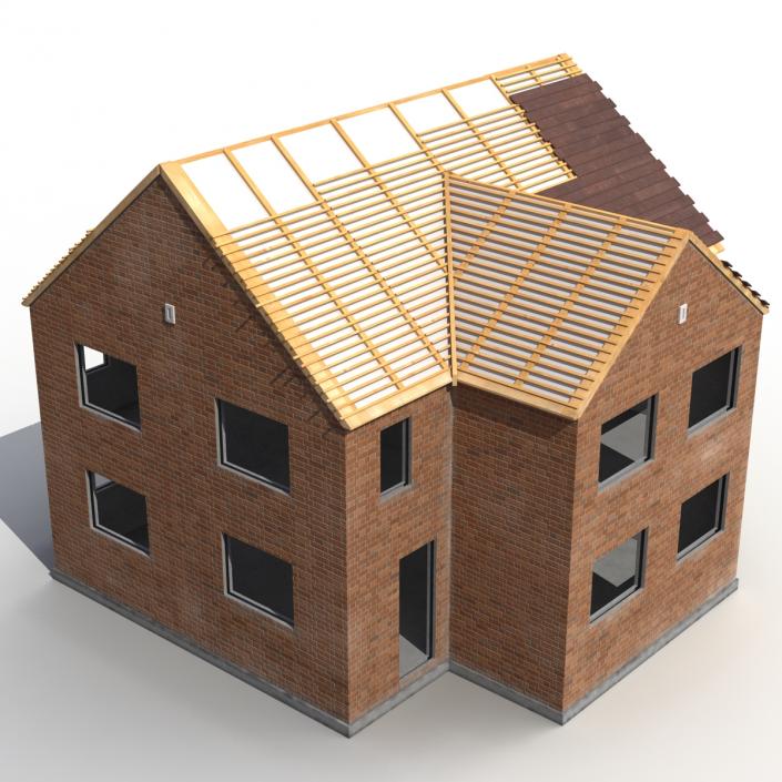 3D Private House Construction 3 model