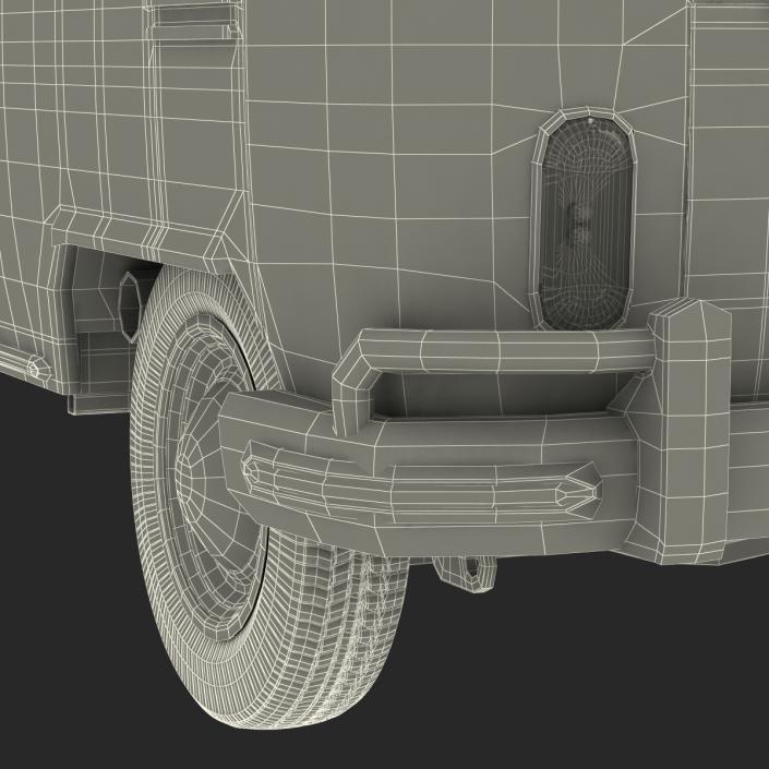 3D Volkswagen Type 2 Panel Van Rigged Blue 2