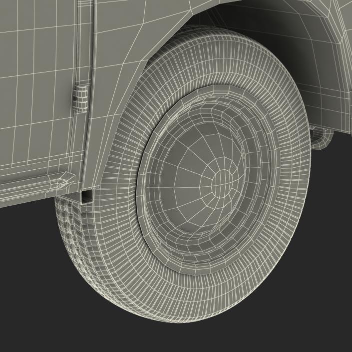 3D Volkswagen Type 2 Panel Van Rigged Blue 2