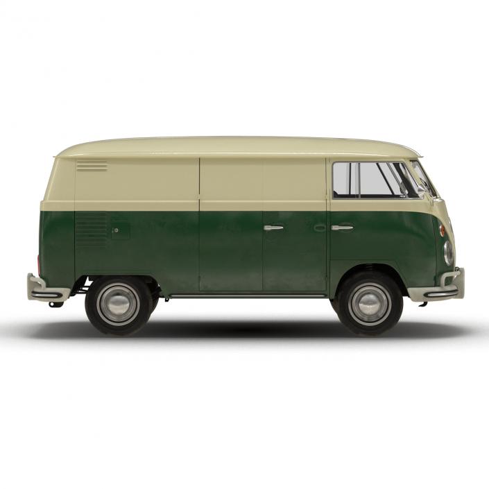 3D model Volkswagen Type 2 Panel Van Rigged Green