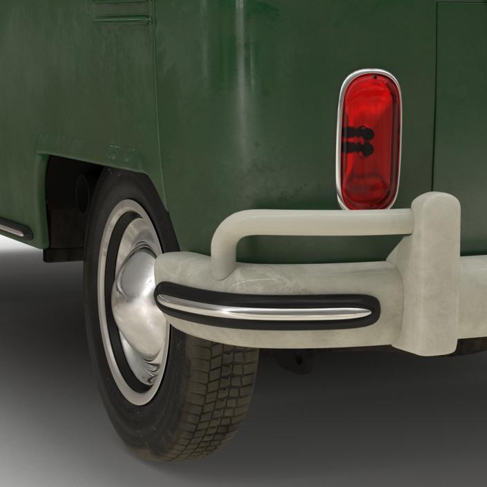 3D model Volkswagen Type 2 Panel Van Rigged Green