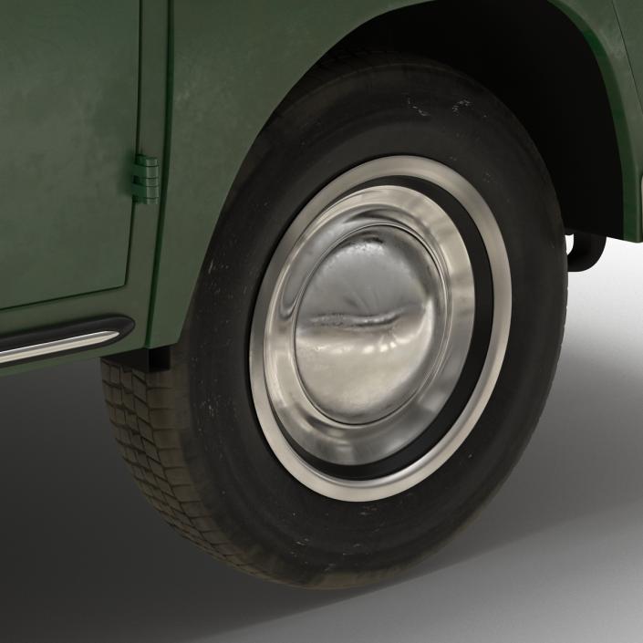 3D model Volkswagen Type 2 Panel Van Rigged Green