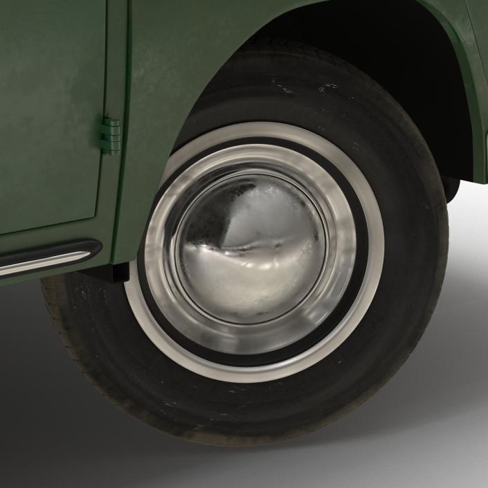 3D model Volkswagen Type 2 Panel Van Rigged Green