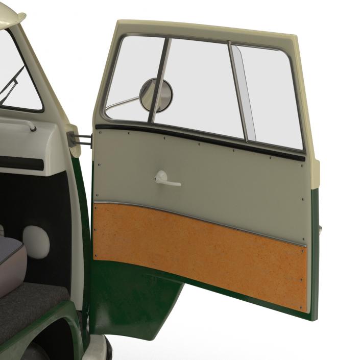 3D model Volkswagen Type 2 Panel Van Rigged Green