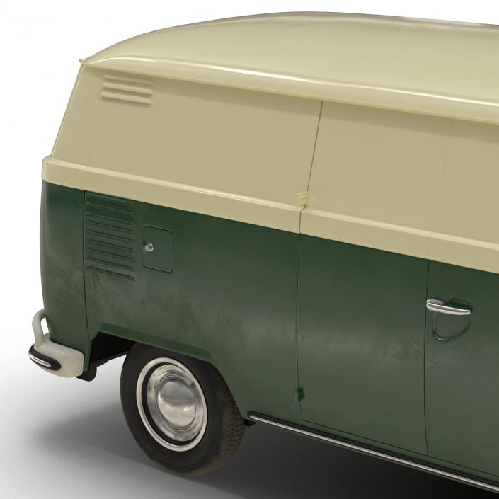 3D model Volkswagen Type 2 Panel Van Rigged Green