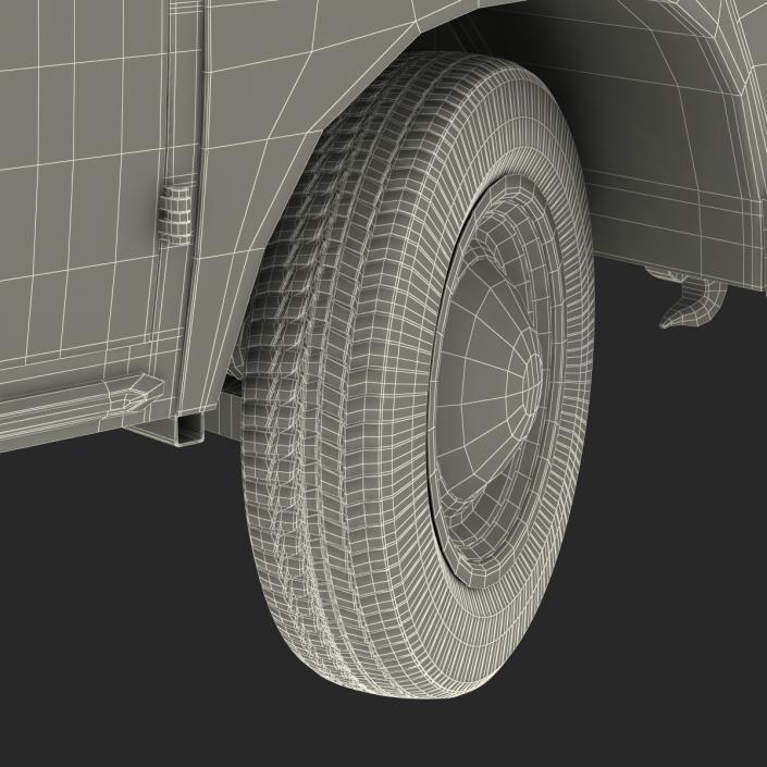 3D model Volkswagen Type 2 Panel Van Rigged Green