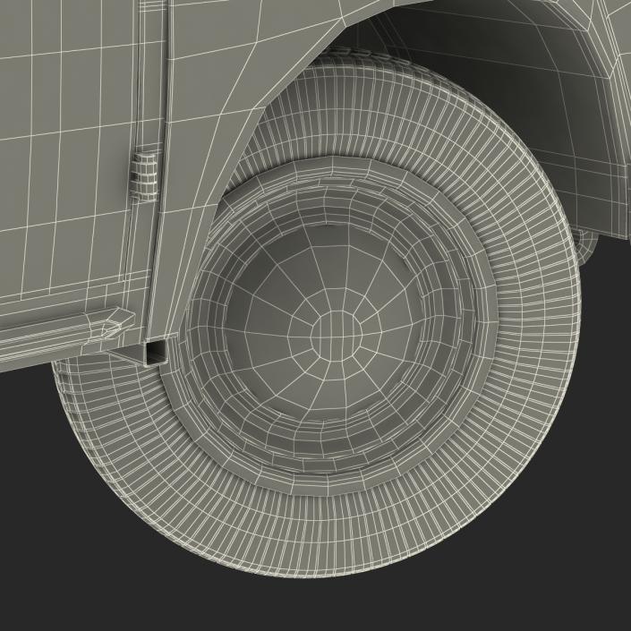 3D model Volkswagen Type 2 Panel Van Rigged Green