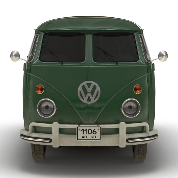 Volkswagen Type 2 Panel Van Rigged Green 2 3D