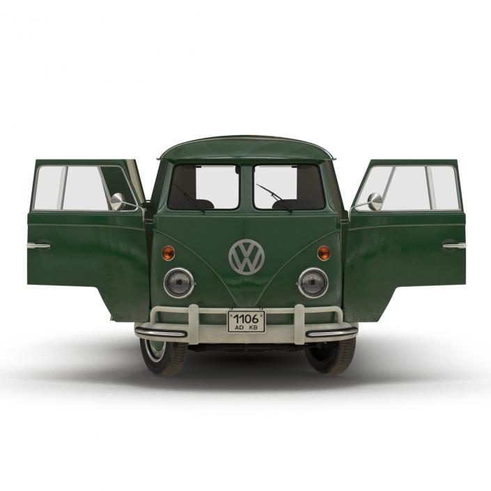 Volkswagen Type 2 Panel Van Rigged Green 2 3D