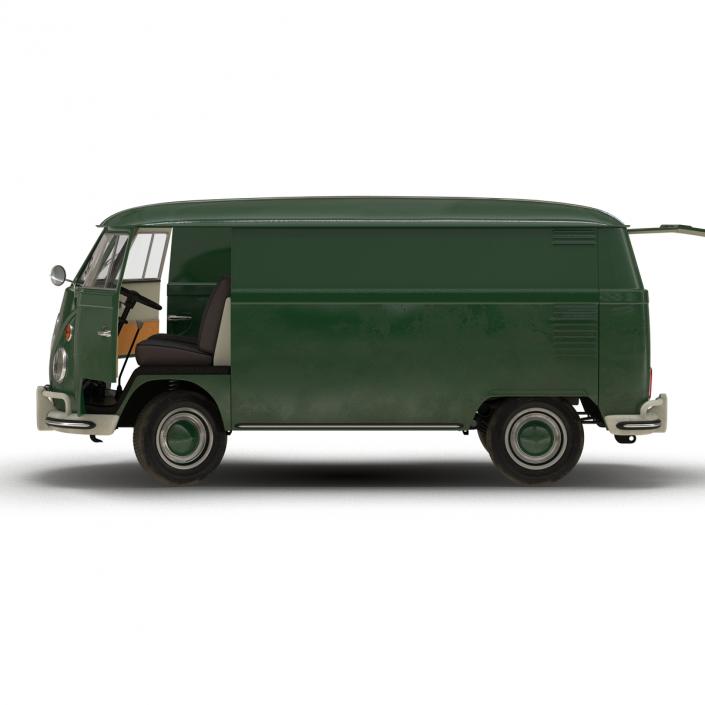 Volkswagen Type 2 Panel Van Rigged Green 2 3D