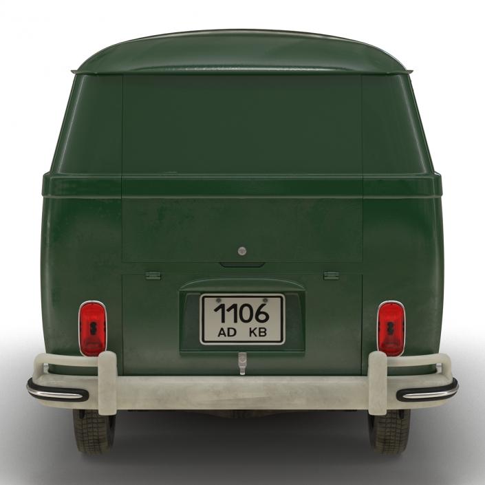 Volkswagen Type 2 Panel Van Rigged Green 2 3D