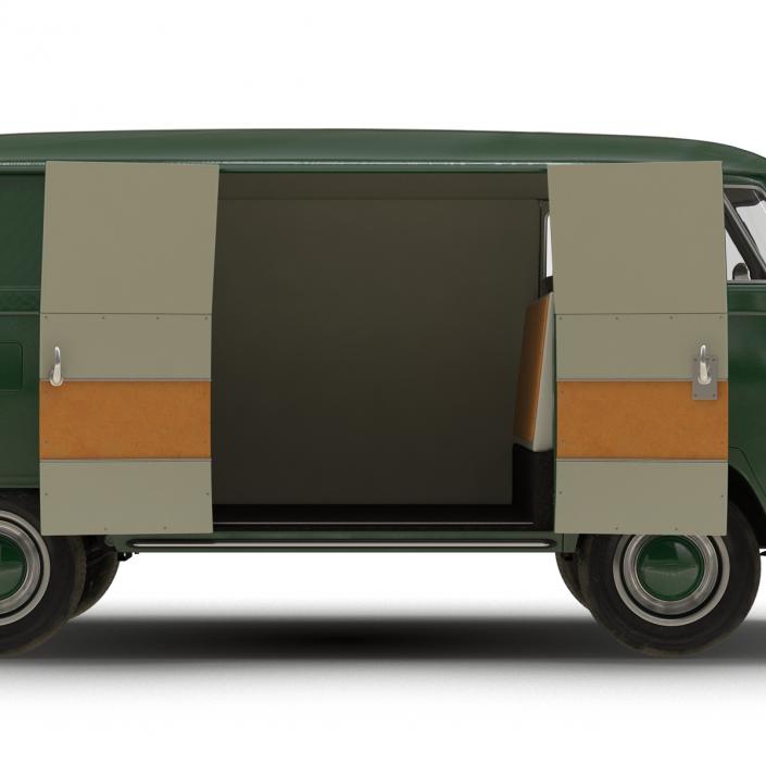 Volkswagen Type 2 Panel Van Rigged Green 2 3D