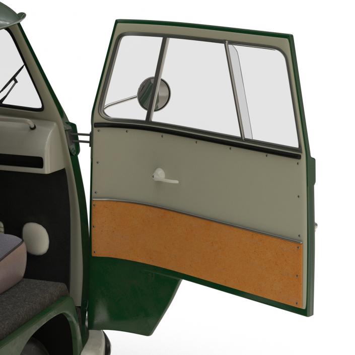 Volkswagen Type 2 Panel Van Rigged Green 2 3D