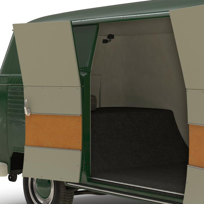 Volkswagen Type 2 Panel Van Rigged Green 2 3D