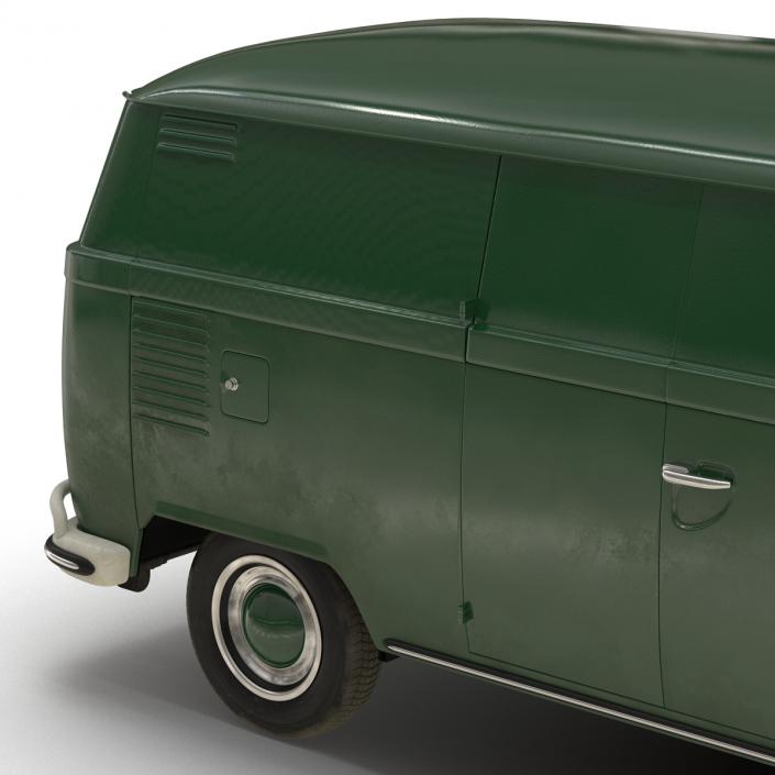 Volkswagen Type 2 Panel Van Rigged Green 2 3D